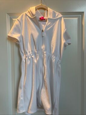 Lilly Pulitzer Kids White Hooded Zip Romper Coverup
